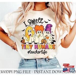 I Smell Tiny Humans Png Retro Teacher Halloween Shirt Design Unisex